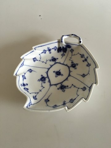 Royal Copenhagen Antique Blue Fluted Plain Leafshaped Cake Dish No 144 from 1850-1880