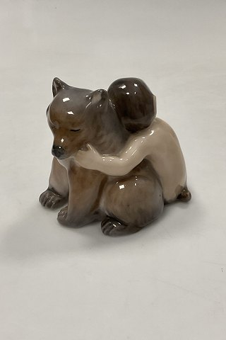 Royal Copenhagen Figur Faun/Pan med børneunge No 2868