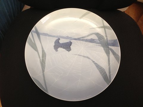 Royal Copenhagen Art Nouveau Unique Wall Charger by Carl Mortensen with spiderweb from January 1899