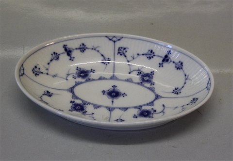 B&G Blue Traditional Ribbed porcelain038 Oval bowl 18 cm