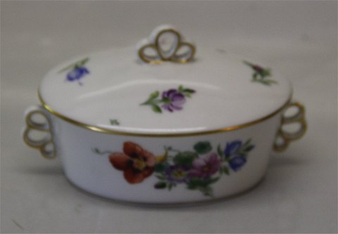 493-9107 Sugar bowl with lid ca 7 x 12 cm  Royal Copenhagen Saxon Flower