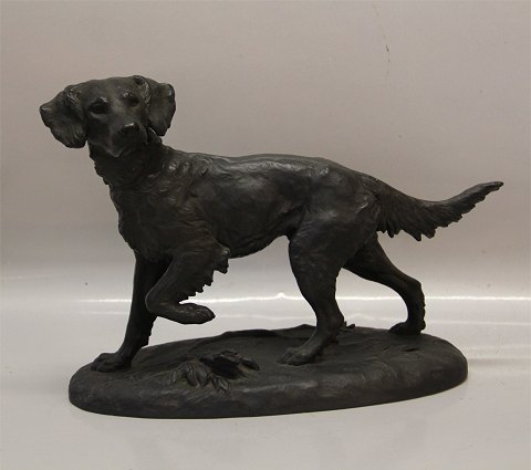 786 Gordonsetter Sort Glaseret Lauritz Jensen 24 x 33 cm August 1904 Keramik fra P. Ipsens Enke Kgl. Hof. Terracottafabrik 1843-1955