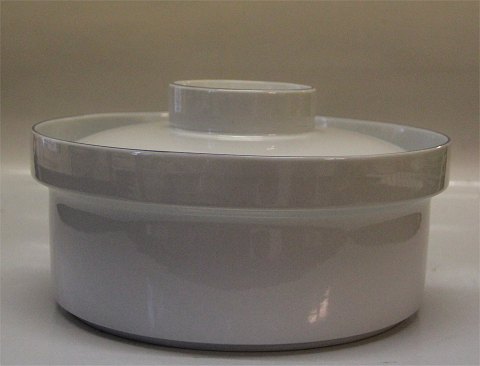 Blåkant Grethe Meyer 2941 Stor skål - terrin med låg 14,5 x 23,5 cm Aluminia kunstfajance Spisestel