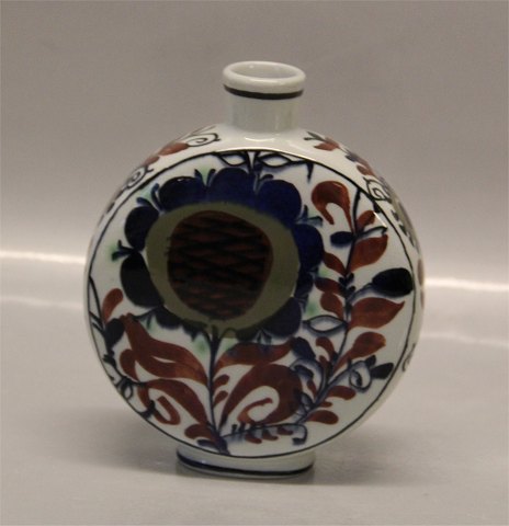Aluminia Copenhagen Faience 1211-302 RC Vase Tenera with flower 13 cm Kari Christensen