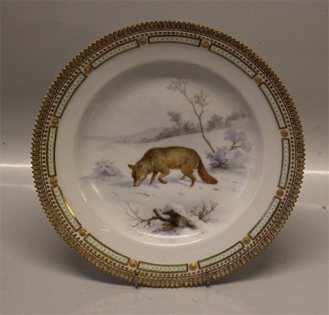 Flora Danica Danish Porcelain Fauna Danica239-3549 Canis Lupus -   Fox" Game Plates
