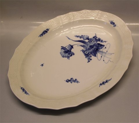 1558-10 Stegefad 44 cm Royal Copenhagen Blå Blomst Svejfet 