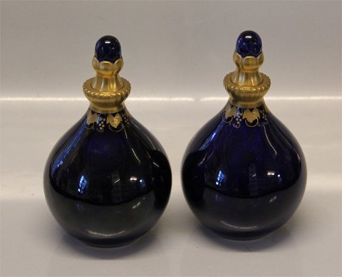 Bing & Grøndahl B&G 1080 Vase med prop, koboltblå og guld 18 cm 1915-1947  