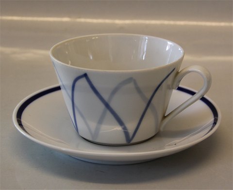 Tekop 6 x 9 cm & underkop 15 cm Dan-ild 40 Blå flamme eller Harlekin spise- og kaffestel