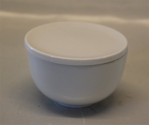 Hvidpot  6280 Lille rund skål  5 x 8 cm med 6317 Låg 8 cm Kongelig Dansk porcelæn  Design Grethe Meyer