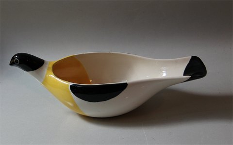 Royal Copenhagen Aluminia Faience  2749 Aluminia Columbine vase - pigeon 28 x 9,5 cm November 1957