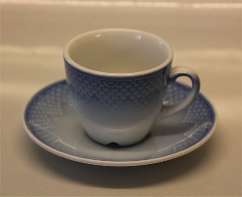 1022 Kaffekop 6,5 og underkop (Hotel) 14 cm (744) MED OG UDEN lOGO Bing & Grøndahl  Blå tone eller musling Hotelporcelæn