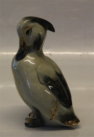 Kongelig Dansk Stentøj 1941 Kgl. Troldand 12 cm Peter Herold 1918 Craquele Grøn glasur