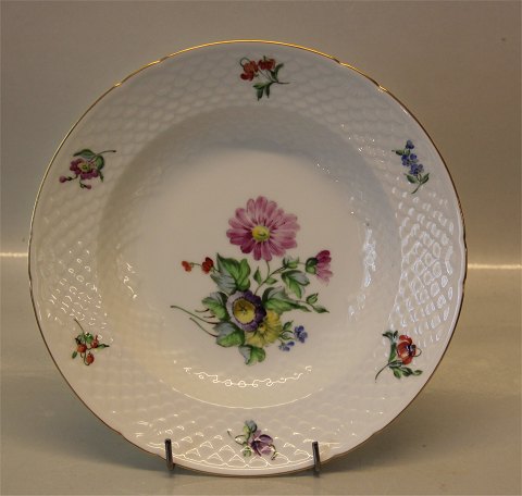 B&G Saksisk Blomst - hvid023 Dyb tallerken 22 cm (323)