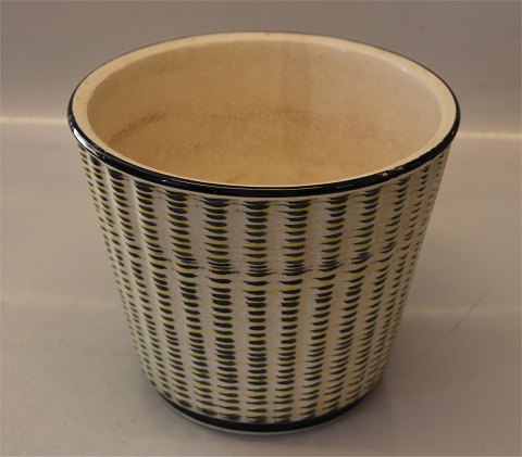 Aluminia Copenhagen Faience 1557 Aluminia Veronica Flower pot 14 x 17 cm I green/brown ca 1956