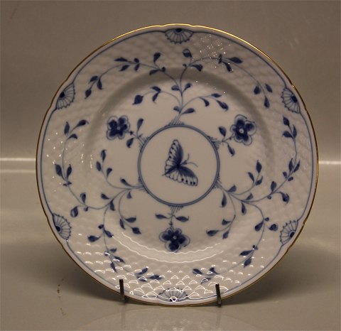 026 Tallerken 21,5 cm (326) B&G Blåmalet Kipling Sommerfugl med guld 