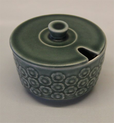 Azur Nissen Kronjyden B&G Quistgaard  Stoneware 592 Small sugar bowl - lid with hole for spoon 7 x 9 cm