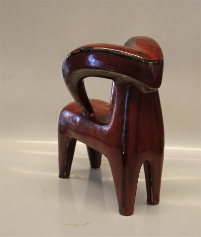 B&G Art Pottery Huge Ram by Artist Agnethe Jorgensen 30 x 24 cm