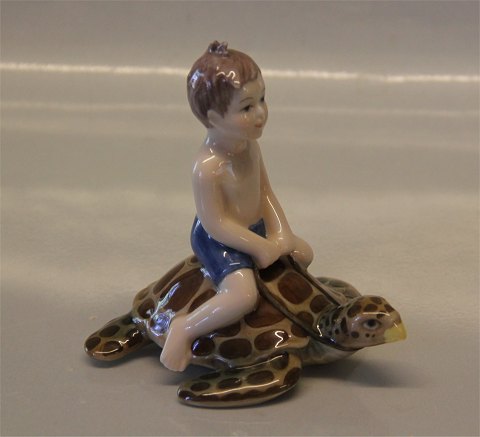 Royal Copenhagen  1242748 RC Frederik on a turtle 2003 The Millenium Collection (15600) 10.5 x 9.5 cm