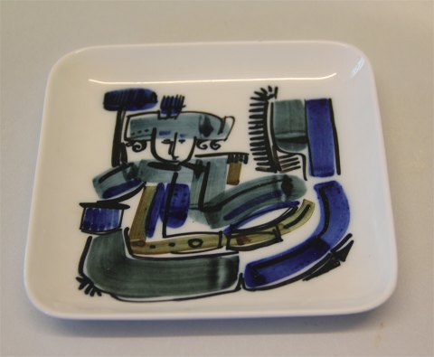 B&G PorcelainArtist decorated tray  12.5 x 12.5 cm Steen Lykke Madsen