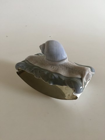 Royal Copenhagen Art Nouveau Ink blotter / Paperweight with snail. Measures 14cm and is in perfect condition