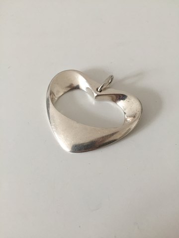 Georg Jensen Sterling Sølv Vedhæng som Hjerte No 152 Stor