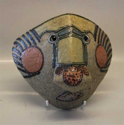 Dansk Stentøjsrelief   B&G Maske - Abstrakt ca 24 x 25 cm  Unika Signeret Steen Lykke Madsen 