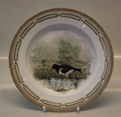 Kongelig Dansk Porcelæn Flora Danica 240-3549 "Haematopus ostralegus" - Strandskade 25,5 cm, jagtplatte på middagstallerken, Fauna Danica (1965)