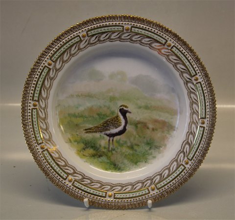 Flora Danica Danish Porcelain 240-3549 A "Glover" Dinner plate 25.5 cm Fauna Danica "Charadrius apricarius", Game Plates (1965) 1st. Factory