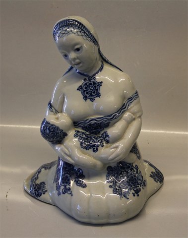 Royal Copenhagen figurine 1887 RC Mother with child overglaze blue & grey glaze 26.5 x 20 cm Signed HC