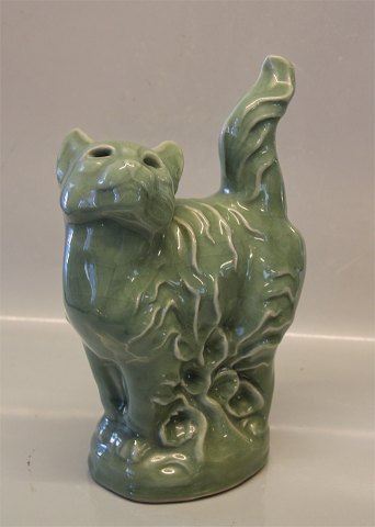 Royal Copenhagen Art Pottery 20134 RC Cat, standing 29.5 cm, Knud Kyhn May 1927 Celedan Glaze