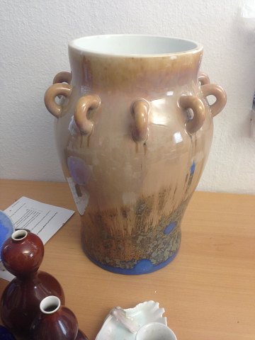 Huge Royal Copenhagen Crystalline Glaze vase by Valdemar Engelhardt No 621 from 1892