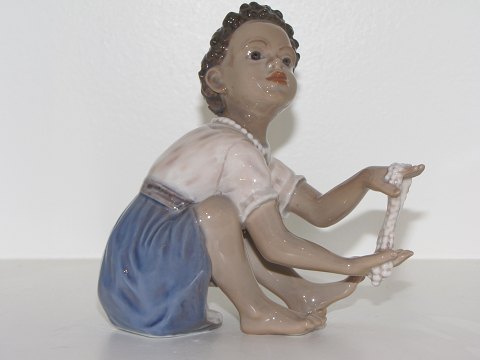 Dahl Jensen figurPerlesælger med blå kjole