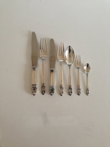 Georg Jensen Konge Sterling Sølv Bestik sæt til 6 personer 42 dele med gamle stempler