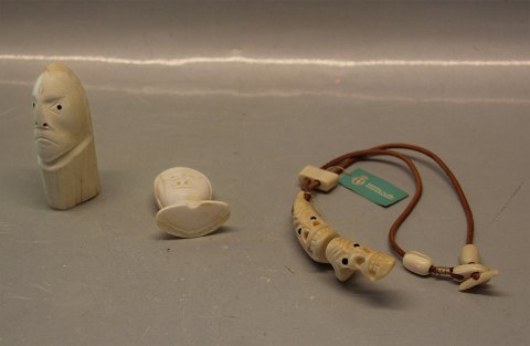 Tupilak - Original Inuit Greenland Handicraft Tupilak -a smiling head in tusk 5 cm