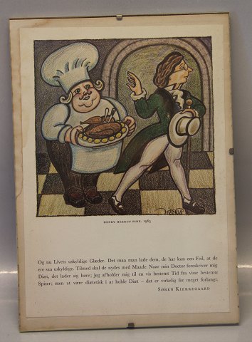 Heerup illustrate Soren Kierkegaard - quotes about sickness 1965 print ca 19.5 x 27 cm