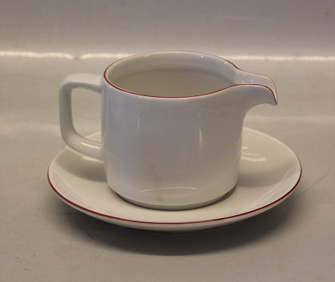 Rødtop 6266 Flødekande med underfad 14.8 cm  6237 Kongelig Dansk porcelæn  Design Grethe Meyer