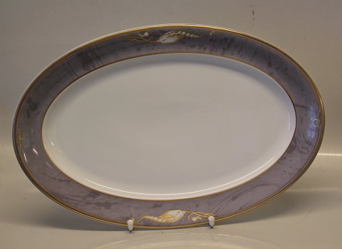 Royal Copenhagen Grå Magnolia 375 Ovalt fad 39 cm