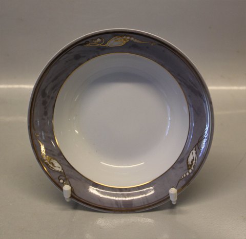 Royal Copenhagen Grå Magnolia 604 Dyb tallerken 18 cm 