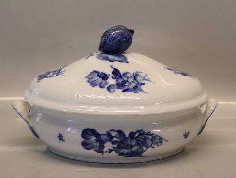 Kongelig Dansk Porcelæn Blå Blomst Flettet 8054-10 Ragoutfad/lågfad, ovalt, ca 16 x 26 cm