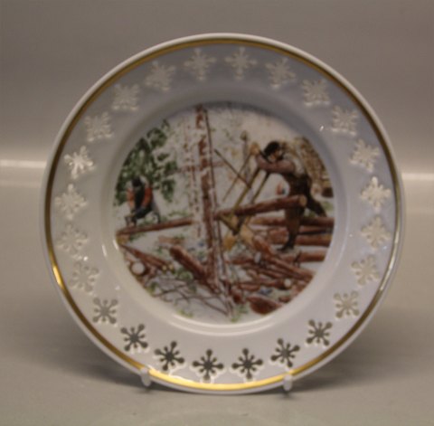 B&G Porcelain Artist Plate Carl Larsson B&G 8729 1978 Carl Larssons plate - Series 3 - motif #1. "Lumber"  Painted  1905 21.5 cm