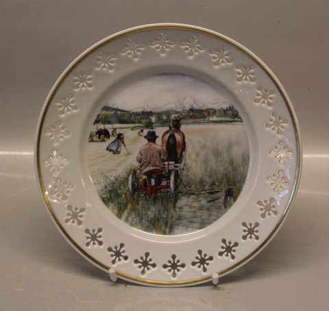 B&G Porcelain Artist Plate Carl Larsson B&G 8730 1978 Carl Larsson Plate - Series 3 - Motif #2 "Harvest" 21.5 cm Painted 1905