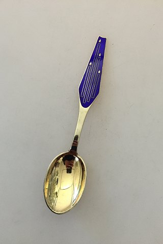 Sorenco Christmas Spoon 1965 made of gilded sterling silver with enamel. Measures 16,5 cm (6 ½")