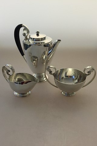 Georg Jensen Sterling Silver Johan Rohde Coffeeset with Creamer and Sugarbowl No 321