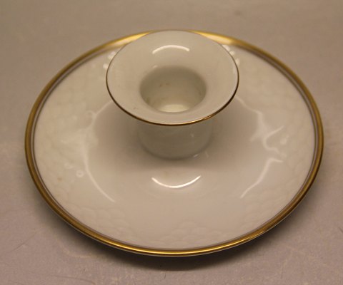 B&G Hartmann Porcelain White with double gold rim and lines 249 Candlestick  4.5 x 11 cm (501)
