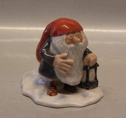 B&G Figurine 0369 RC Gnome with lamp Harald Wiberg 8 x 13 cm Pixie Royal Copenhagen "Tomten", 