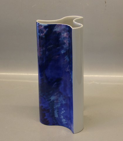 Ocean Kongelig Dansk 513-213-5826 Kgl. Moderne Blå Kunstner Vase 23.5 x  11 cm Signeret Grethe Meyer