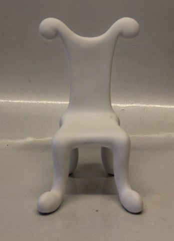 Kongelig Dansk Monica Ritterband Node 149 Kgl. Tronstol, hvid musica trone 17 cm 1249149