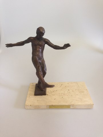 Royal Copenhagen Bronze statuette Sterett-Gittings Kelsey Fodboldspiller fra 1976