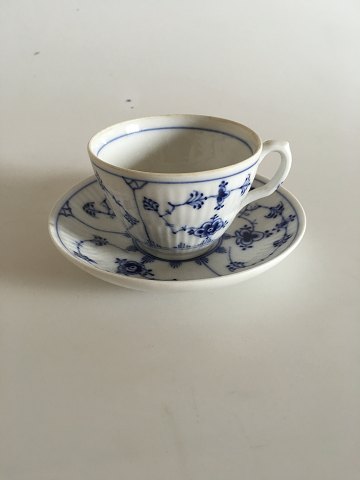 Royal Copenhagen Musselmalet Riflet Kaffekop og Underkop No. 71