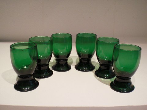 6 grønne Pepita glas Holmegaard. Sælges samlet.